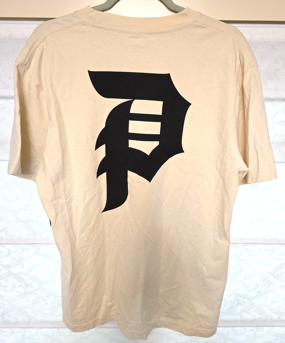 Primitive Dirty P Heavyweight Tee Mens M Cream Black Skateboarding Shirt NWT NEW